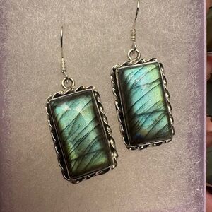 Elegant Silver and Blue Earrings